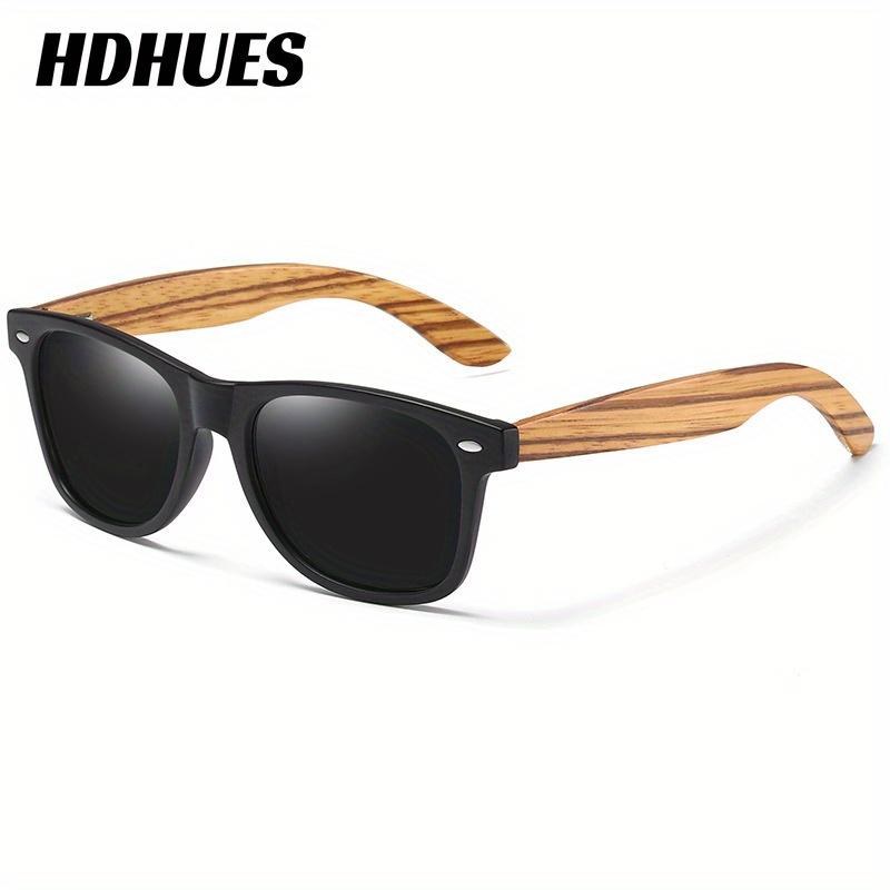 HdHues Unisex bambusové polarizované venkovní dřevěné vintage sluneční brýle, UV400