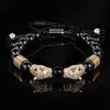 New Trend Double Leopard Head Handmade Tiger's-eye Bracelets  Accessories Handmade Men's Jewelry Pulseras Homme