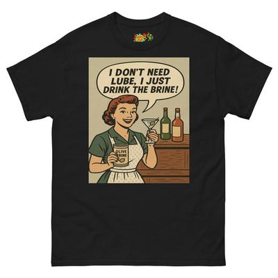 Pop Art Irish Wife Brine Martini Lube Olive You Long Time Bar Funny T Shirt