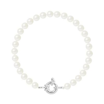 Bracelet - - Genuine Cultured Pearls 6-7 Mm - 925 Silver - Length 18 Cm - Women