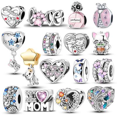 New In Copper Family Love Perfume Charm Beads Fit Pan Original Bracelet Diy Sister Mother Love Friendship Pendant Gift