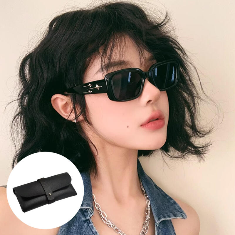 Adeline Oval Asian Fit Black Horn-Rimmed Sunglasses UV400