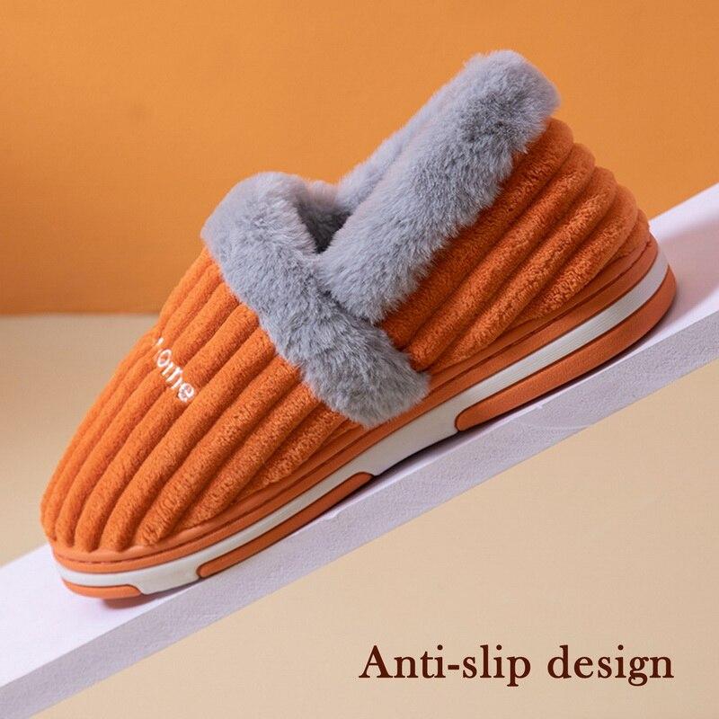 Women Men Couples Home Slippers New Fashion Warm Winter Furry Soft Short Plush Slipper Non Slip Bedroom Slides Indoor Shoes