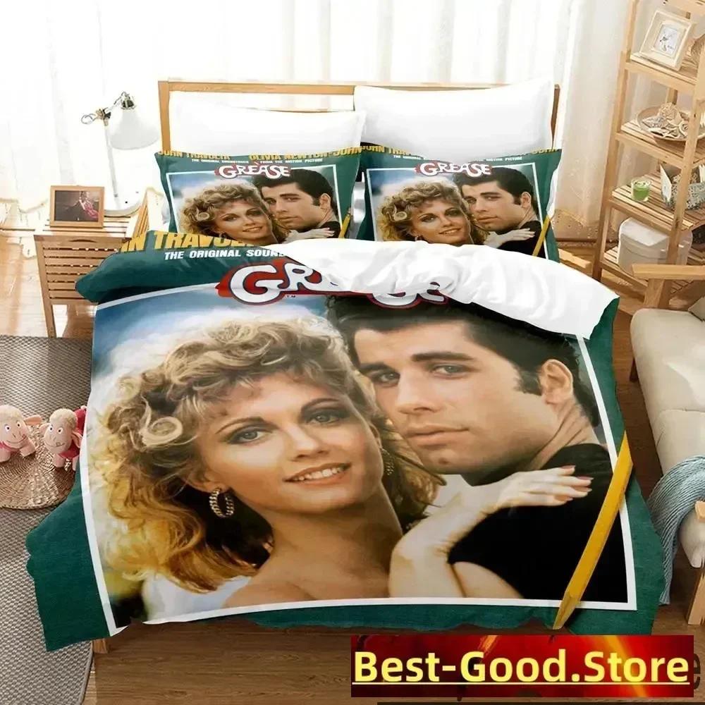

3D Print Grease Bedding Set Duvet Cover Sheet Printed Bed Set Pillowcase Bed Full Queen King Size Comforter Bedroom 135x200cm