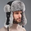 Rabbit Fur Lei Feng Hat for Men and Women In Winter Thickened Warm Ear Protection Cold Outdoor Northeast Leather Straw Hat Ski Hat Cotton