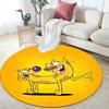 CatDog Round Area Rug,Carpet Rug for Living Room Bedroom Sofa Playroom Decor,Non-slip Floor Mat