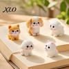 Mini Resin Animal Figurines 2Pcs Dog Figurines, Cute Puppy Miniature Figures, Small Sand Table Scene Props Ornaments for Micro Landscape, DIY Crafts,