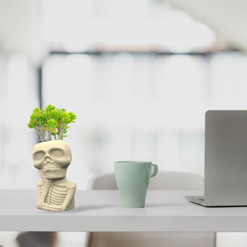 Skull Man Gypsum Silicone Mold Diy Succulents Concrete Flower Pot Vase Plaster Cement Mold Clay Mold Candle Holder Mold