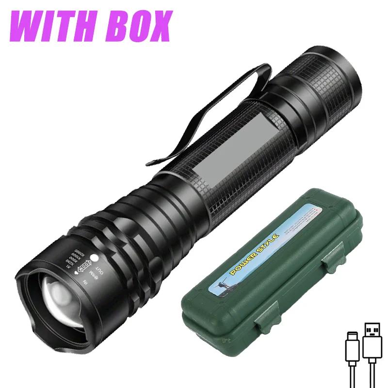 395nm UV Flashlight Blacklight Zoomable USB Rechargeable UV Light Ultraviolet Flashlight for Pet Urine Detector Resin Curing