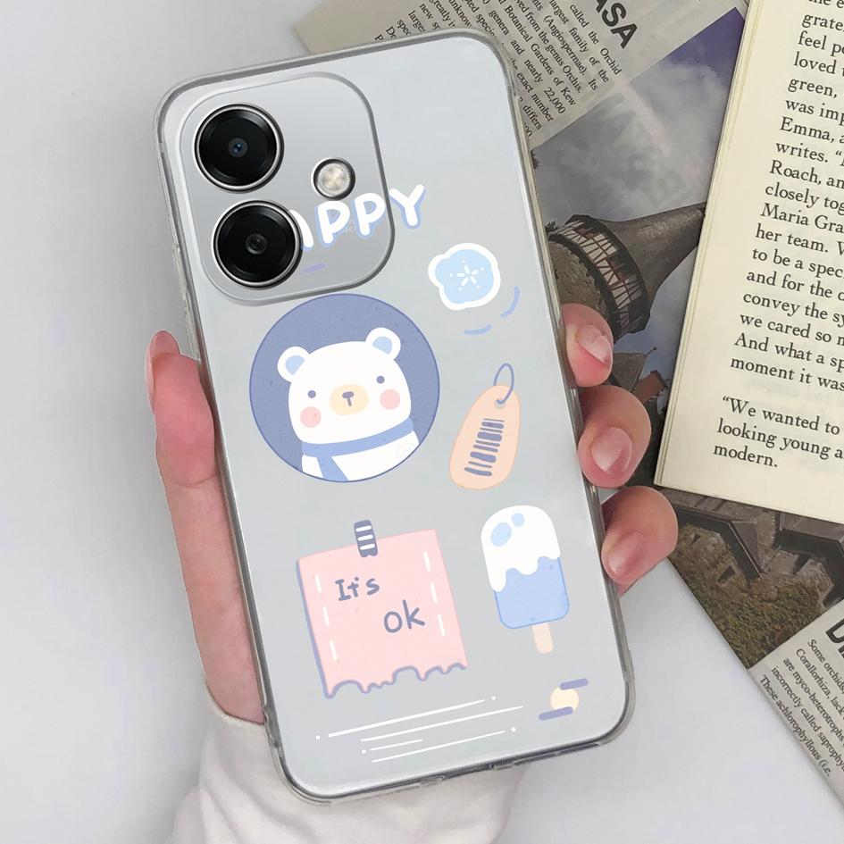 Do Oppo A3x K12x Realme Narzo N63 13 Pro Plus Pro+ Etui na telefon Cartoon Owl Cat Pattern Bumper Miękki silikon Ochrona aparatu Wysokiej jakości obudowa
