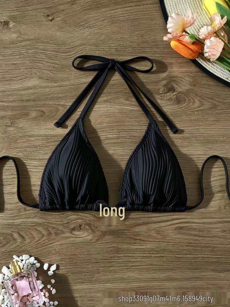 2026 European New Fashion Sexy Solid Color Swimsuit Bikini Top