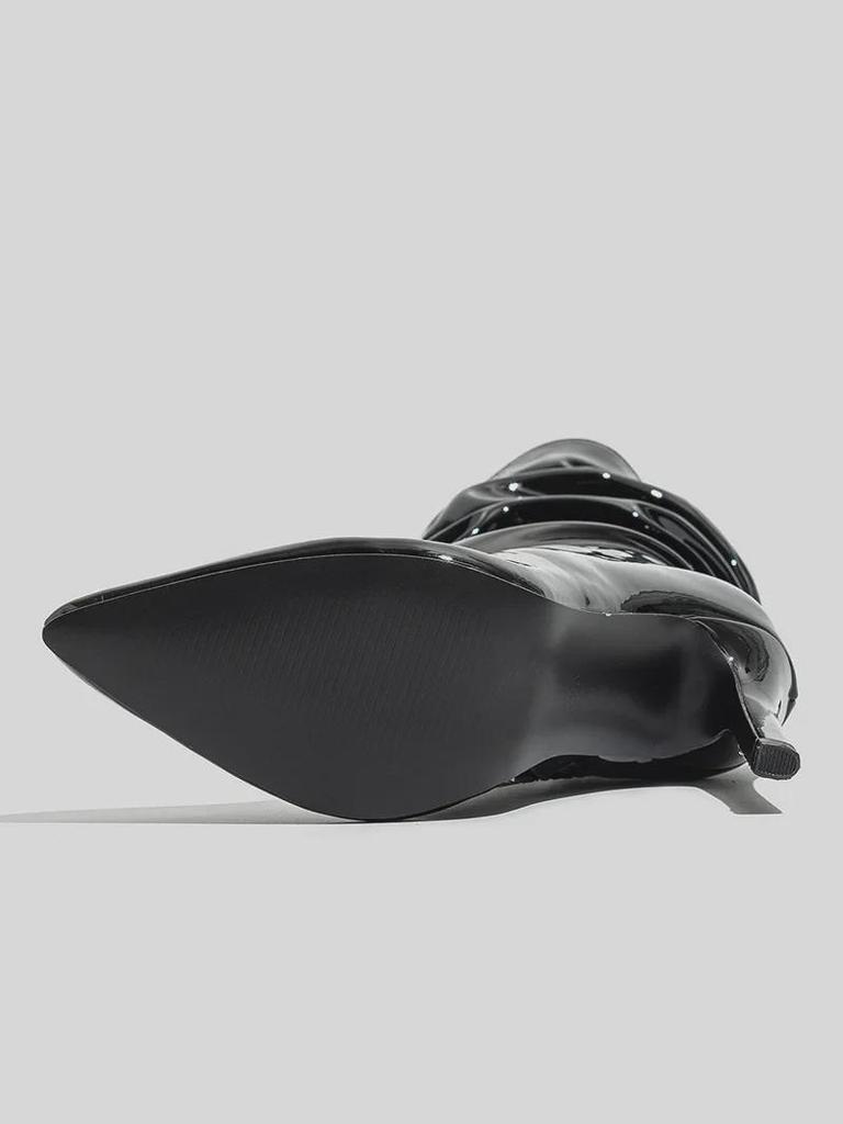 European and American Style Patent Leather Stiletto Over-the-Knee High Boots (10cm Heel)