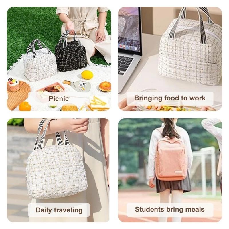 Portable Thickened Insulated Lunch Bag Thermal Fresh Keep Food Tote for Office Worker Student Outdoor Trip Picnic