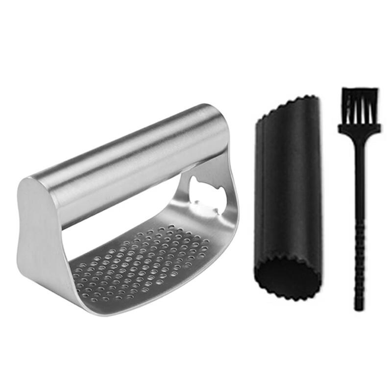 Mini Stainless Steel Garlic Press Set with Bottle Opener