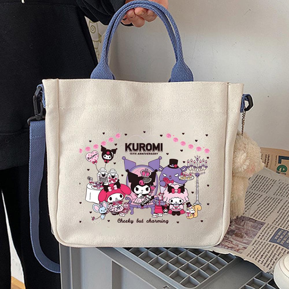 Japanese Cartoon Cute Hand-Held Canvas Bag Niche Design Shoulder Bag To Work Commuter Messenger Bag Woman