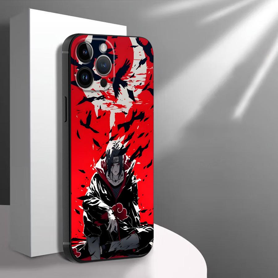 Case for iPhone 15 16 14 Plus 7 8 13 12 11 17 Pro Max XS Max XR 17Air Black Soft Phone Cover Cool Uchiha Itachi