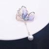 Elegant Butterfly Brooch With Pearls Designs Dripping Waterdrop Shape Alloy Materials for Women Fashion Accessory