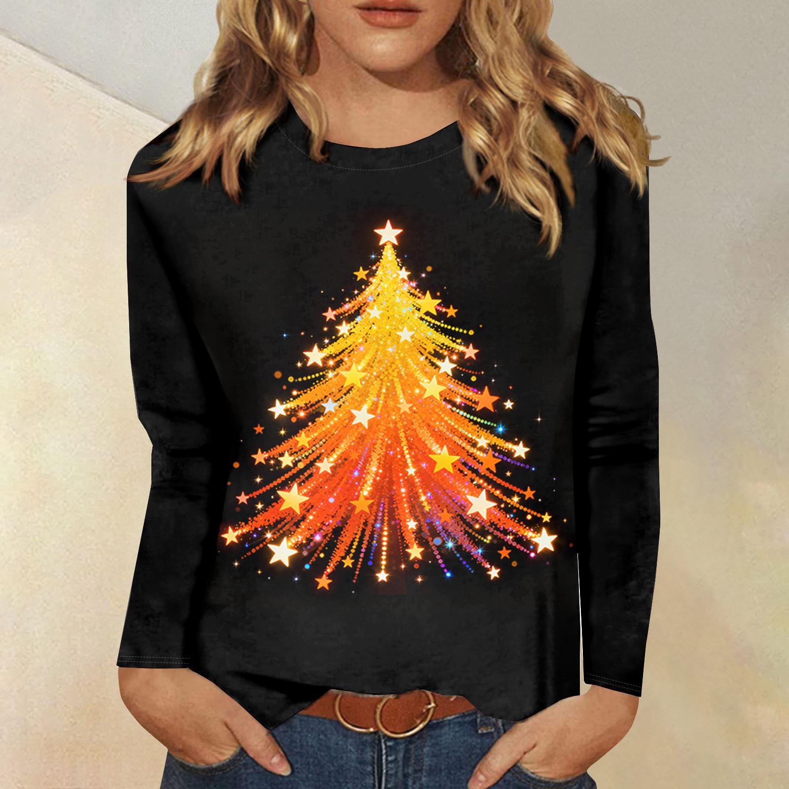 

Women s Loose Comfortable Casual Fashion V-Neck Christmas Print Long Sleeve Hoodie XXXXL