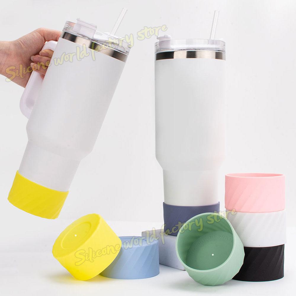 SW 40oz/30oz Silicone Cup Bottom Cover for Stanley Adventure Quencher Tumbler for IceFlow Flip Straw Water Bottle Sleeve 7.5/7CM Cup Holders 5