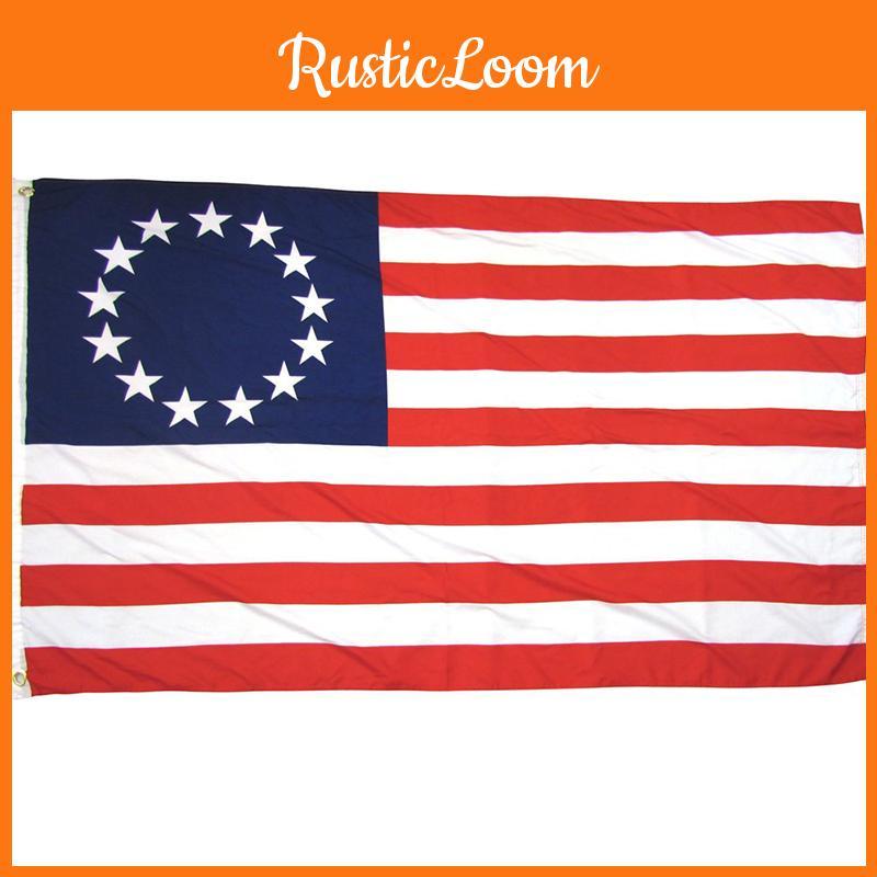 Vintage 13 Star Flag American Us Colonies Betsy Ross Retro Design In Red White Blue 3x5ft