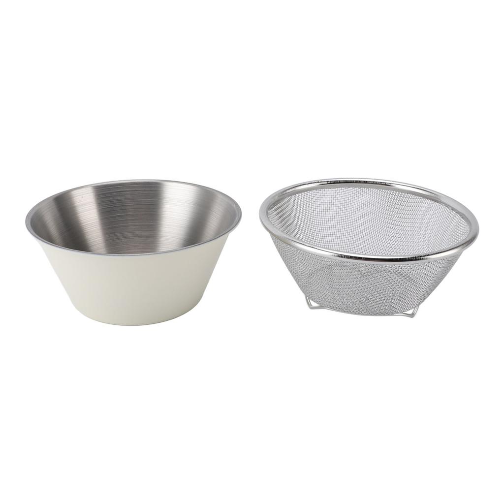 304 Stainless Steel Colander with Mixing Bowl Portable Kitchen Microporous Strainer for Washing