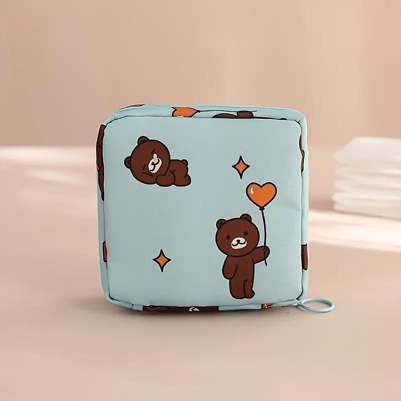 Damenbinden-Tampon-Aufbewahrungstasche, tragbare, wasserdichte Organizer-Tasche, Cartoon-Muster, Damenbinden-Tasche