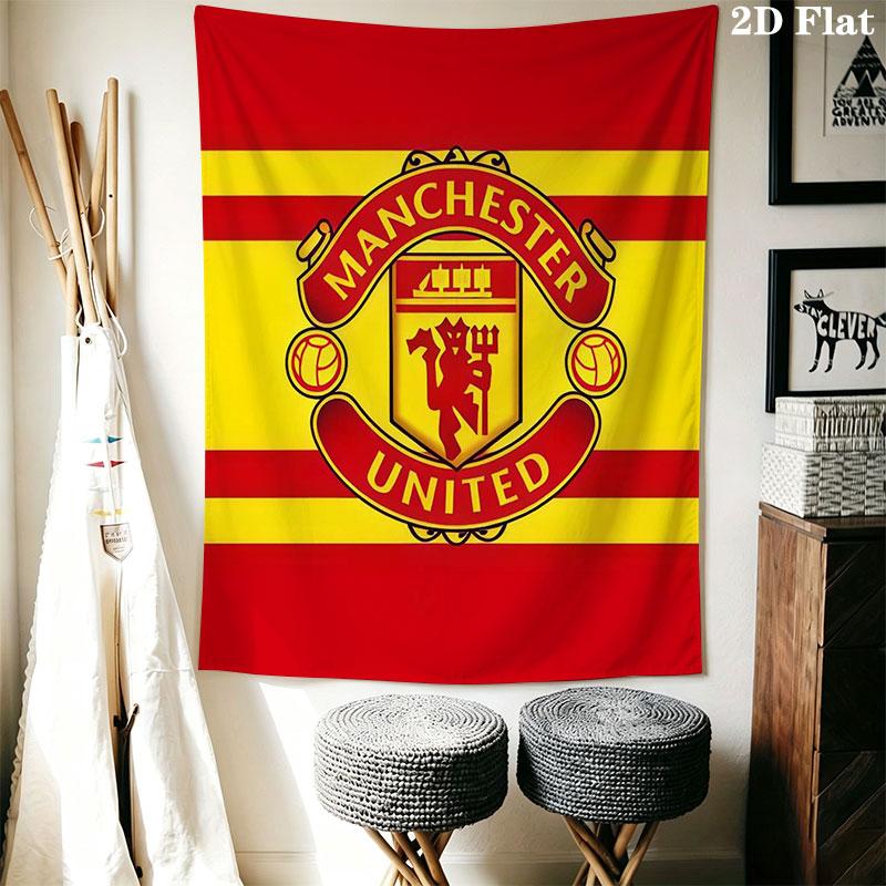 Man Utd D Wall Hanging Printed Fabric Blanket Decorative Tapestries for Bedroom Living Room Home Decor