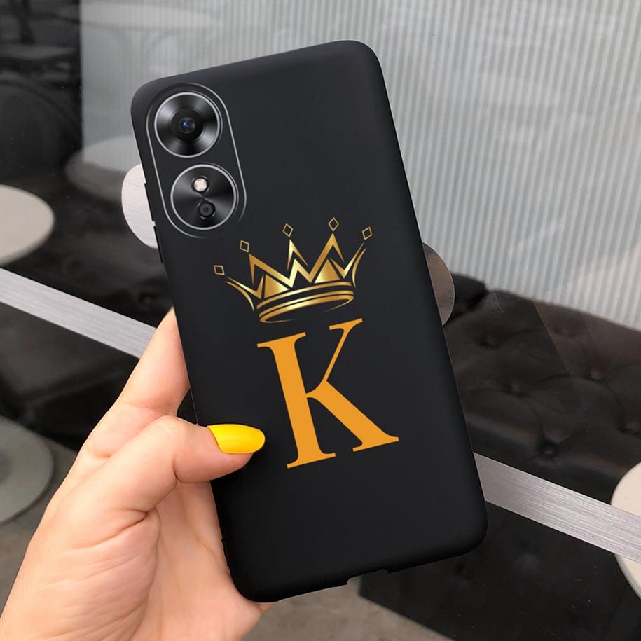 For Oppo A17 Case CPH2477 Luxury Letters Cover Soft Silicone Phone Case For Oppo A17K A 17 OppoA17 Back Cover 6.56'' Fundas Capa