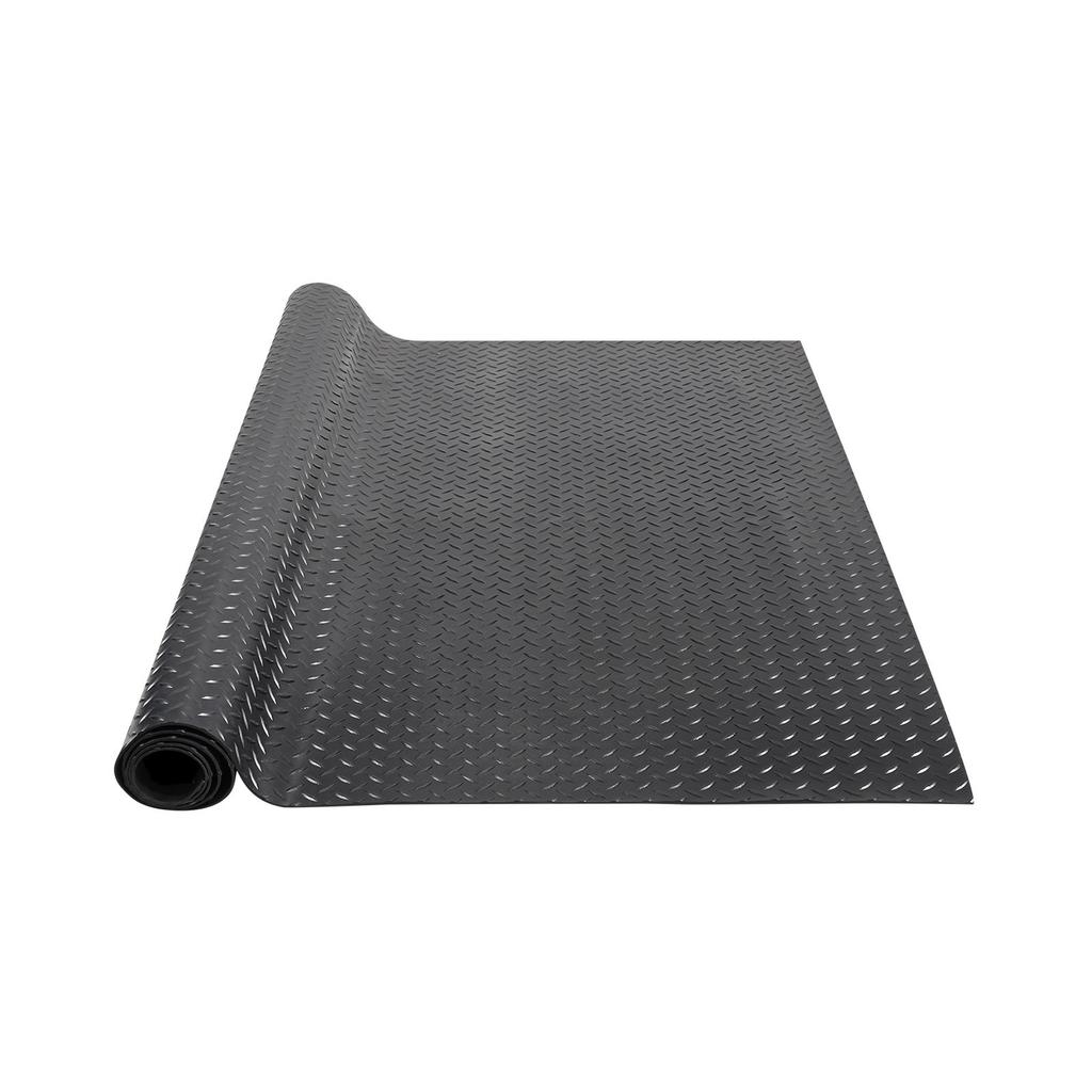 Diamond-Plate Rubber Flooring Roll, 3 mm x 4 ft x 15 ft Garage Floor Mat, SBR Rubber Garage Flooring Roll, Easy to Clean, Diamond Plate Rubber Mat for