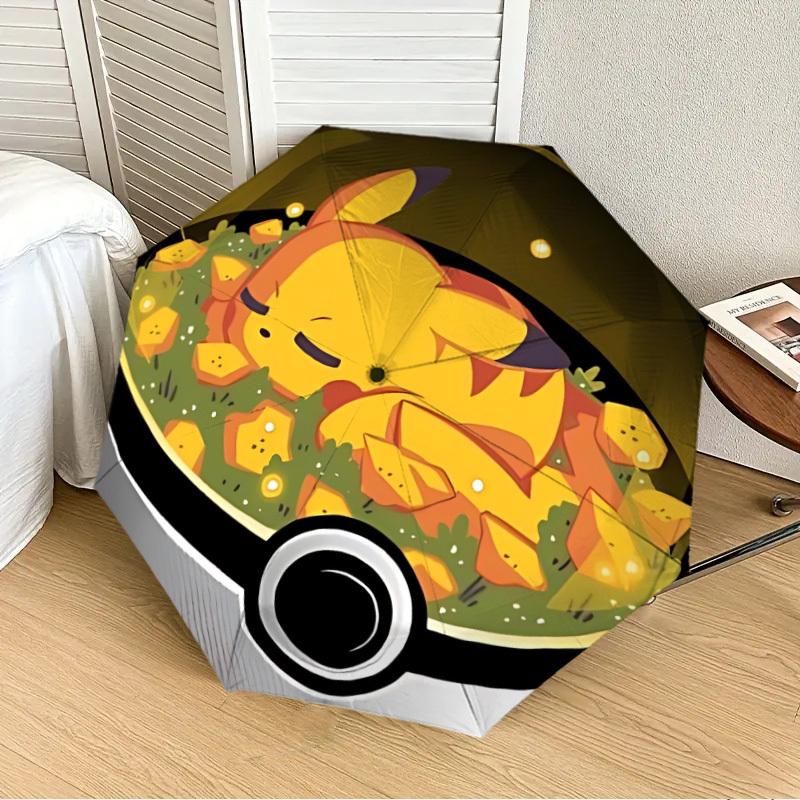 

1pc Pikachu, Pokeball Automatic Folding Umbrella] Durable Iron Frame & Rod, Portable Folding, Makes a Great Holiday Gift yy251016281