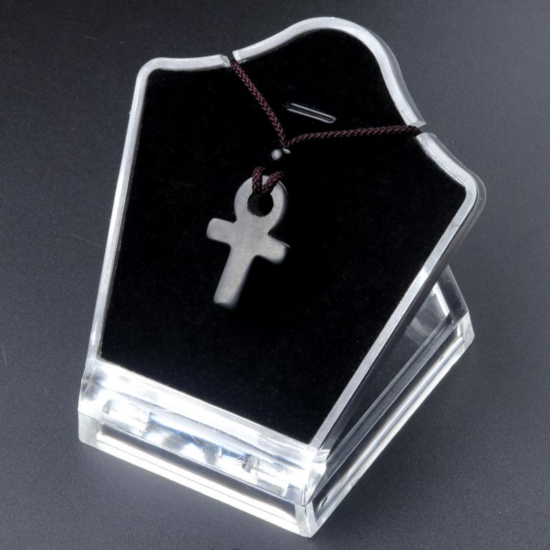 Ancient Egyptian Ankh Cross Engraved Natural Agate Stone Amulet Pendant Necklace Adjustable Wave Necklaces Unisex NaturalCrystal