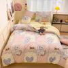 Cartoon Cat Cake Duvet Cover Microfiber Bedding Set Lovely Kitten Comforter Cover Girly Bedroom Quilt Cover with 2 Pillowcases