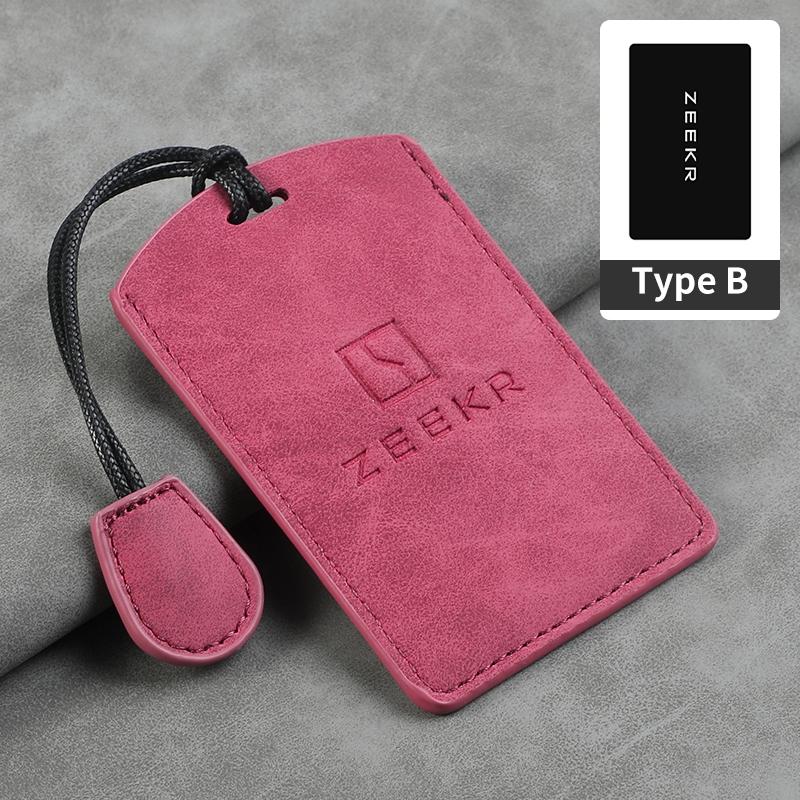 Suede Car NFC Card Key Case Cover Key Bag Shell Holder Protection Keychain For ZEEKR 001 Smart Remote Keyless Stying Accessories