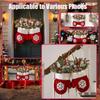 Christmas Door Wreath Mitten Artificial Holiday Garland with LED Lights Holiday Decorations with Red Berries Pine Cones Branches
