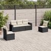 Vidaxl 5-Cz. Set da Salotto per Giardino, Cuscini, Rattan Nero PE