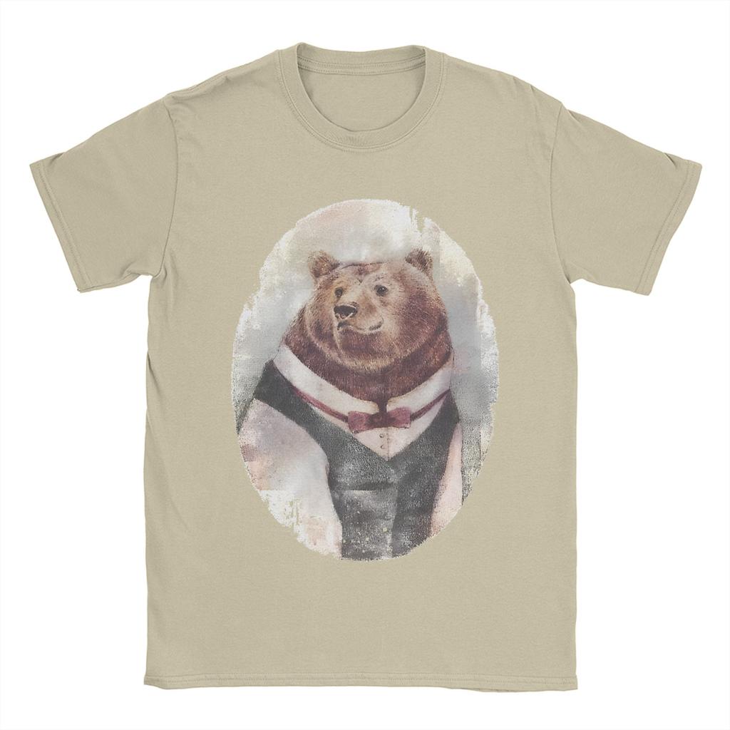 Herren Damen Gentleman B-Bär T-Shirt Baumwolle Bedrucktes T-Shirt Cartoon Top Kleidung