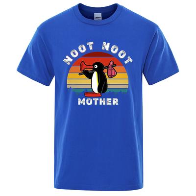 Noot Noot Pingu T-shirts Rétro Drôles Homme Oversize Esthétique Ulzzang Mignon T-shirts Graphiques Coton Respirant