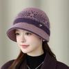 Hat Winter Mother In the Elderly Old Lady Warm Rabbit Fur Big Brim Wool Hat Fleece Windproof Knitted Hat