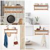 Wall Coat Rack Coat Rack with Hooks Wall-Mounted Space-Saving 5 Kg Load Capacity, 50 X 16 X 17.5 Cm Natural Wood