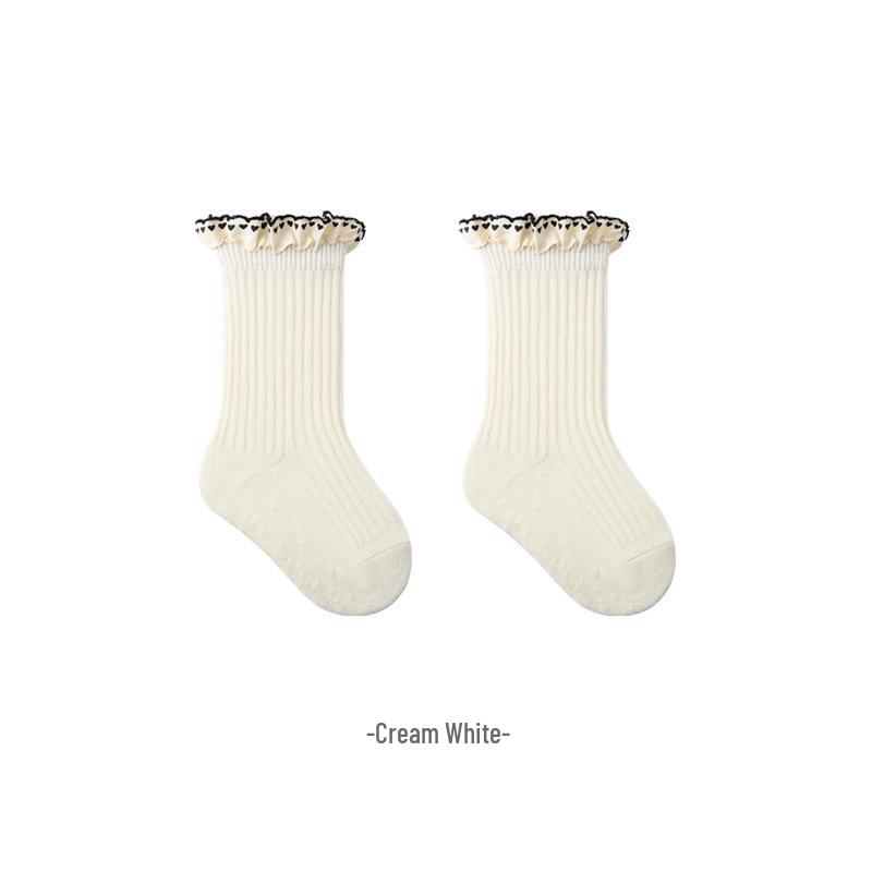 Autumn-Winter Lace Princess Mid-Calf Socks for Girls - Retro Forest Korean Style Cotton