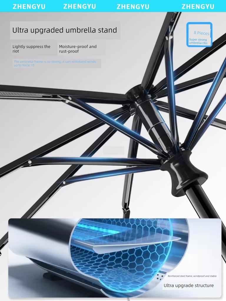 Fully Automatic Umbrella, Enlarged, Thickened and Reinforced, Specially Designed for Students Going to School, Sun Protection, Dual-Use for Sun and