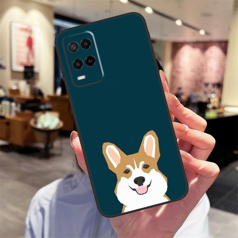 Corgi and Bubble Tea Case For Oppo A94 A74 A54 A18 A38 A58 A78 A98 A40 A60 A80 A16 A76 A96 A15 A17 A77 A57S Cover