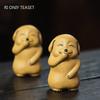 Yixing Purple Clay Tea Pet Chinese Zodiac Dog Statue Ornaments Handmade Sculpture Tea Figurine Crafts Lucky Tea Set Decoration
