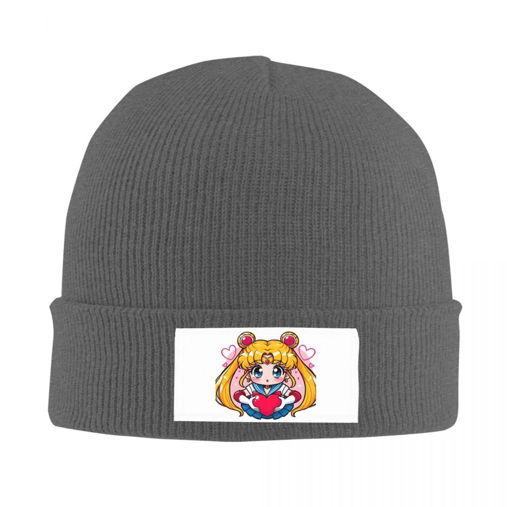 Custom Sailors Moon Anime Unisexga Skullies Beanies Caps Winter Warm Unisex Women Knitting Hats Unisex Adult Usagi Tsukino Bonnet Hats