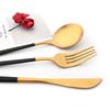 8Pcs Black Handle Gold Dinnerware Set Knife Tea Fork Spoon Cutlery Set Matte Kitchen Flatware Stainless Steel Complete Tableware