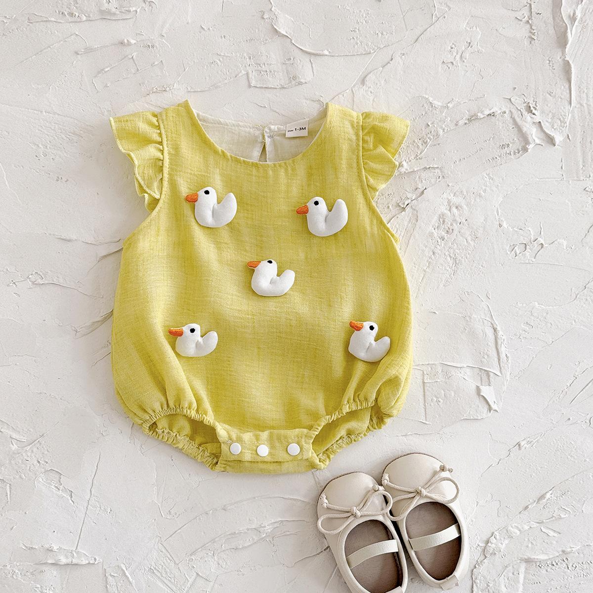 

Детская одежда, Летняя одежда, Боди для новорожденной девочки One Size жёлтый