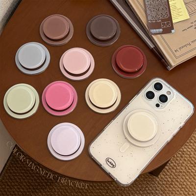 Estilo Ins Cor Sólida Simples Suporte Magnético MagSafe para Celular Pequeno Cor Doce Fresca Retrátil Sensação de Alto Nível