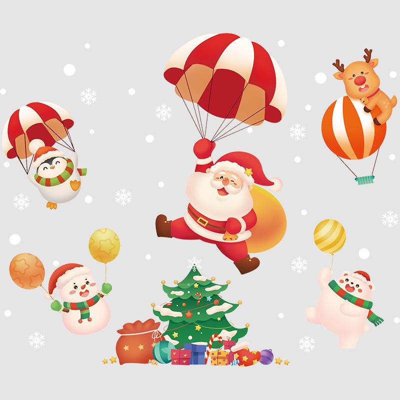 Christmas Decorations, Shopping Mall Stores, Glass Window Door Stickers, Event Atmosphere Scene Layout,  1 Piece, 45*60cm/17*7*23.6 Inch