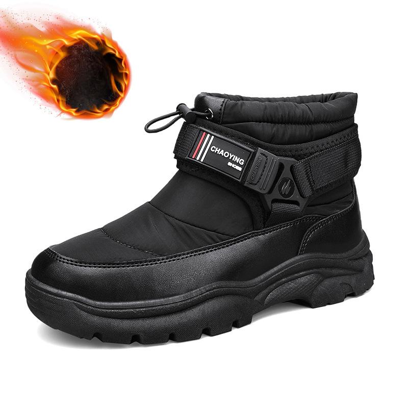 Cizme de zăpadă calde de iarnă pentru bărbați Cizme rezistente la apă, căptușite cu blană, cizme scurte pentru bărbați, ușoare, în aer liber, pentru drumeții, pantofi de mers
