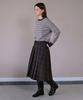 Awi Pleated Wool Check Skirt_Brown
